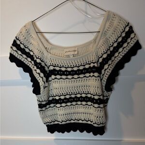 Freshman Cream and Black Knit Sweater